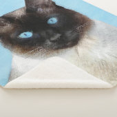 シャム絵画猫の可愛いオリジナル猫アート シェルパブランケット (3/4)