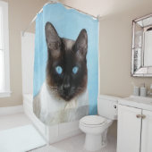 シャム絵画猫の可愛いオリジナル猫アート シャワーカーテン (インサイチュ)