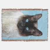シャム絵画猫の可愛いオリジナル猫アート スローブランケット (正面)