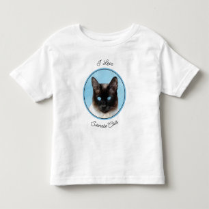 シャム絵画猫の可愛いオリジナル猫アート トドラーTシャツ