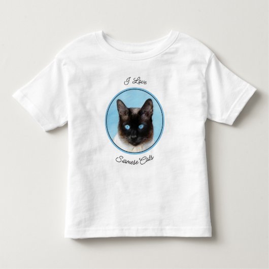 シャム絵画猫の可愛いオリジナル猫アート トドラーTシャツ (正面)