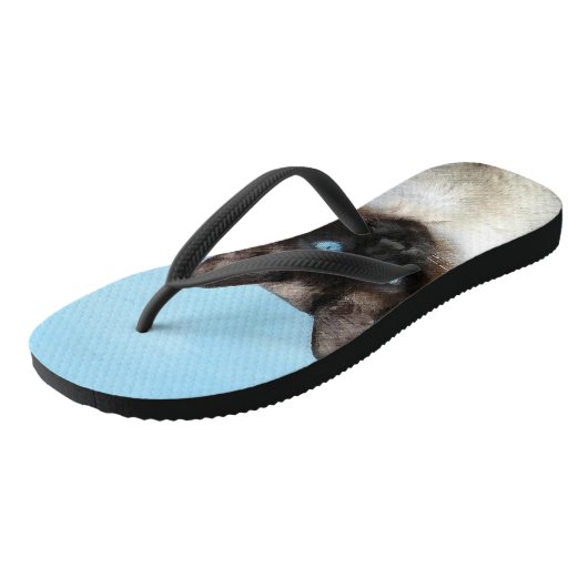 シャム絵画猫の可愛いオリジナル猫アート ビーチサンダル (アングル)