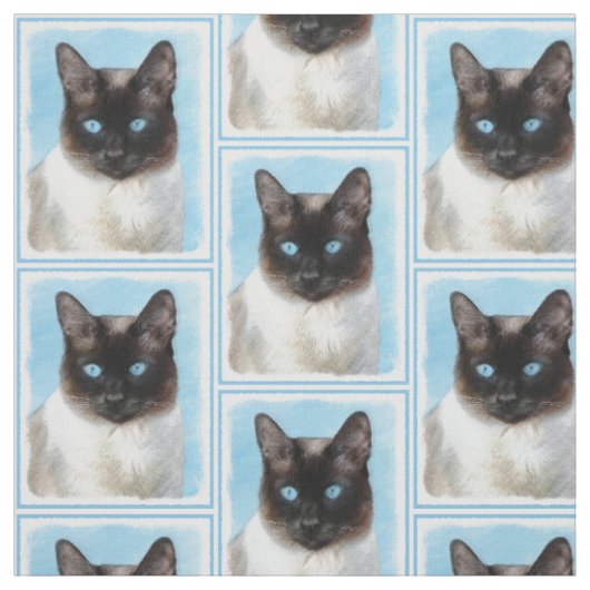 シャム絵画猫の可愛いオリジナル猫アート ファブリック (見本)