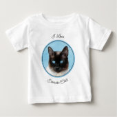 シャム絵画猫の可愛いオリジナル猫アート ベビーTシャツ (正面)