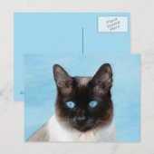 シャム絵画猫の可愛いオリジナル猫アート ポストカード (正面/裏面)