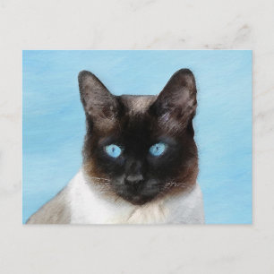 シャム絵画猫の可愛いオリジナル猫アート ポストカード