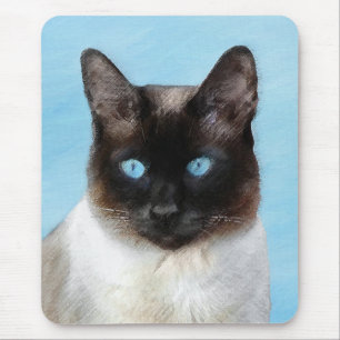 シャム絵画猫の可愛いオリジナル猫アート マウスパッド