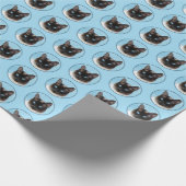 シャム絵画猫の可愛いオリジナル猫アート ラッピングペーパー (角)