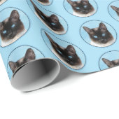 シャム絵画猫の可愛いオリジナル猫アート ラッピングペーパー (ロールコーナー)