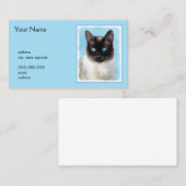 シャム絵画猫の可愛いオリジナル猫アート 名刺 (正面/裏面)