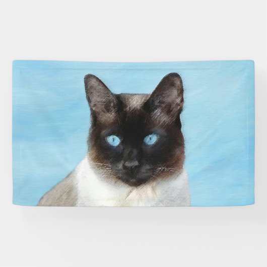 シャム絵画猫の可愛いオリジナル猫アート 横断幕 (横)