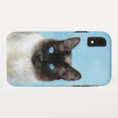 シャム絵画猫の可愛いオリジナル猫アート Case-Mate iPhoneケース (裏面(横))