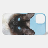 シャム絵画猫の可愛いオリジナル猫アート iPhoneケース (裏面横)