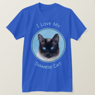 シャム絵画猫の可愛いオリジナル猫アート Tシャツ
