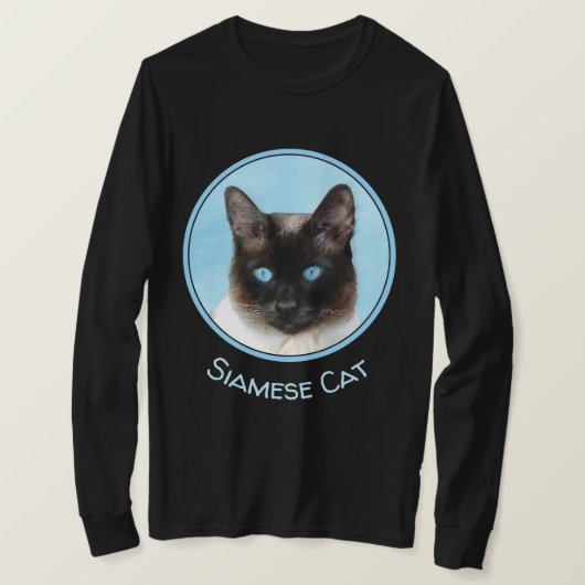 シャム絵画猫の可愛いオリジナル猫アート Tシャツ (デザイン正面)