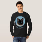 シャム絵画猫の可愛いオリジナル猫アート Tシャツ (正面フル)