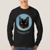 シャム絵画猫の可愛いオリジナル猫アート Tシャツ (正面)