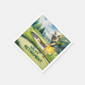 シャム語の猫好きをテーマにしたゴルフリタイア スタンダードカクテルナプキン (角)