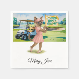 シャム語の猫好きをテーマにしたゴルフリタイア スタンダードカクテルナプキン