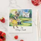 シャム語の猫好きをテーマにしたゴルフリタイア スタンダードランチョンナプキン (インサイチュ)