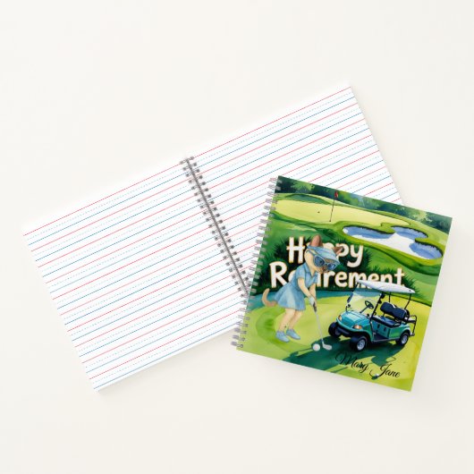 シャム語の猫好きをテーマにしたゴルフリタイア ノートブック (内部)
