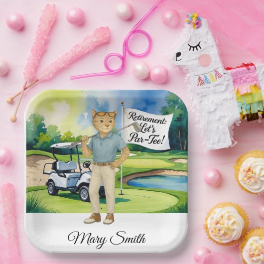 シャム語の猫好きをテーマにしたゴルフリタイア ペーパープレート (パーティー)