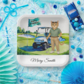 シャム語の猫好きをテーマにしたゴルフリタイア ペーパープレート (パーティー)