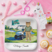 シャム語の猫好きをテーマにしたゴルフリタイア ペーパープレート (パーティー)