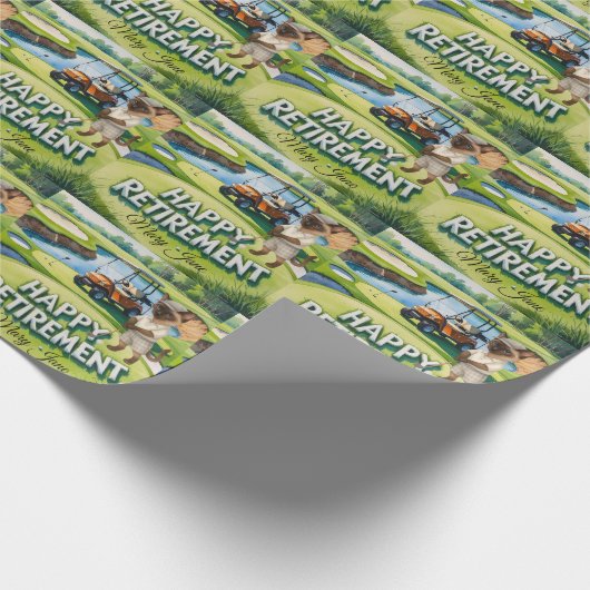 シャム語の猫好きをテーマにしたゴルフリタイア ラッピングペーパー (角)