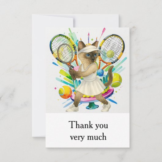 シャム語猫好き用にテーマを設定 サンキューカード (正面)