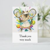 シャム語猫好き用にテーマを設定 サンキューカード (スタンド正面)