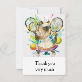 シャム語猫好き用にテーマを設定 サンキューカード