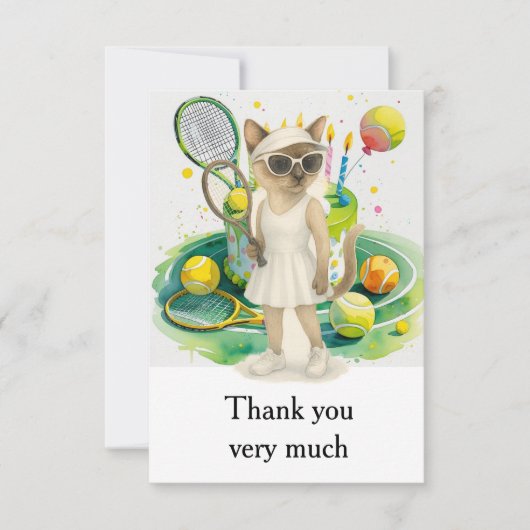 シャム語猫好き用にテーマを設定 サンキューカード (正面)