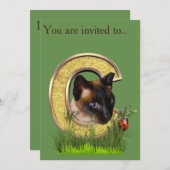 シャム語 – 大文字 – モノグラム文字C 招待状 (正面/裏面)