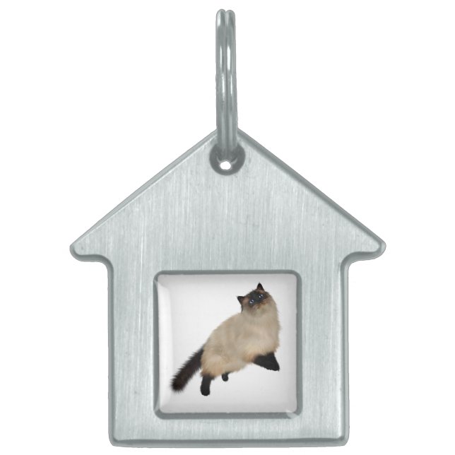 シャム長毛猫 ペットネームタグ (正面)