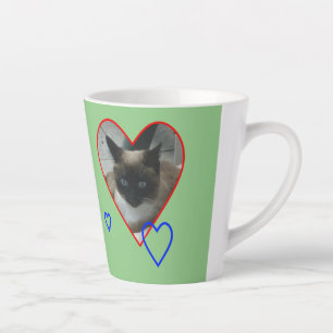 シャム·キャット(ハート·カスト)グリーンラテマグ カフェラテマグ