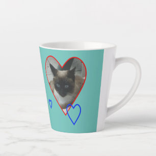 シャム·キャット(ハート·カスト)ライトブルーラテマグ カフェラテマグ
