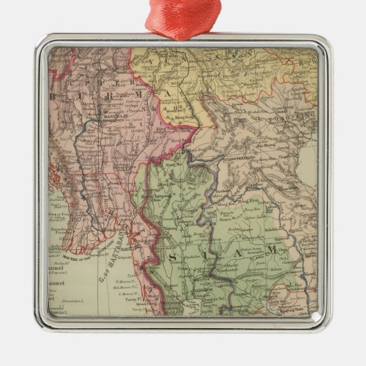 シャム、ビルマおよびAnam メタルオーナメント (正面)