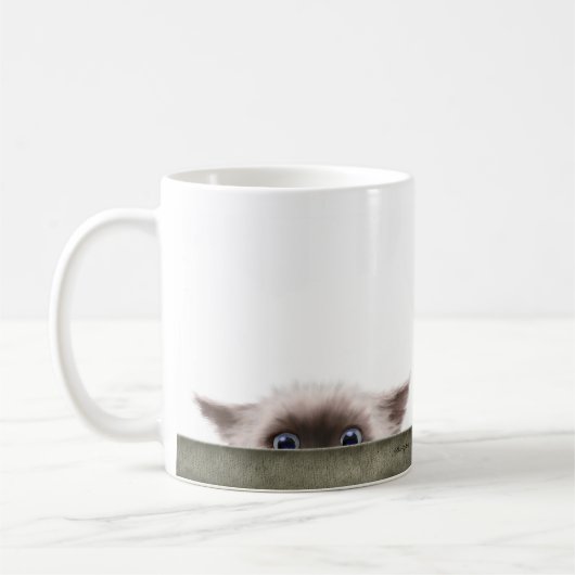 シャム+子猫+の+スタalking+キャラクター コーヒーマグカップ (左)