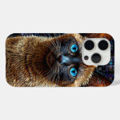 シャム+子猫+アニマルデザイン かわいいペット猫 Case-Mate iPhoneケース (裏面 (横))
