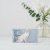 シャム、薄紫ポイント 名刺 (スタンド正面)