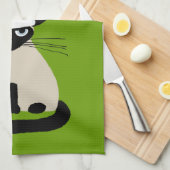 シャメサンタ |おもしろいクリスマス・ホリデー猫 キッチンタオル (四つ折り)