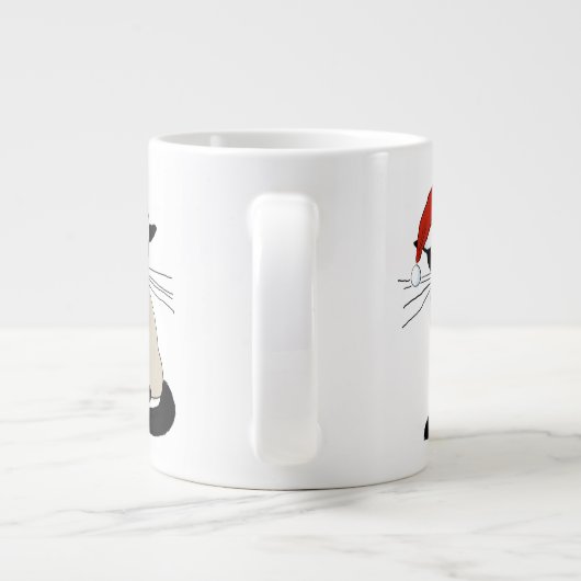 シャメサンタ |おもしろいクリスマス・ホリデー猫 ジャンボコーヒーマグカップ (裏面)