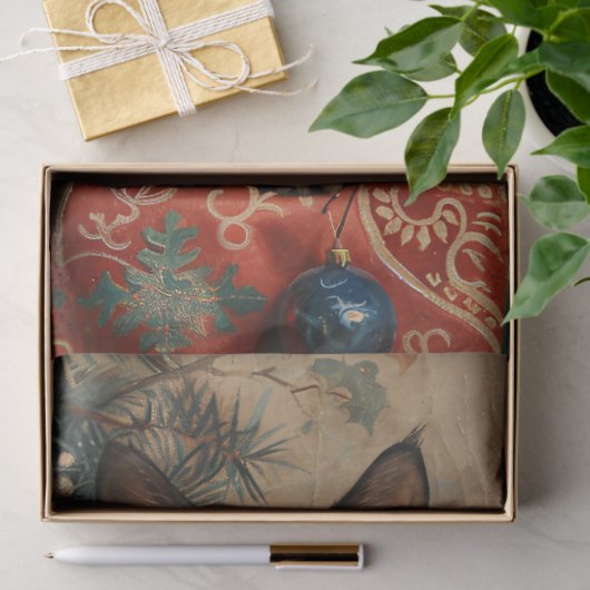 シャメスキッテンクリスマスヴィンテージ猫デコップページ 薄葉紙 (ギフト)