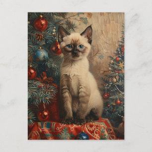 シャメスキットンクリスマスヴィンテージ猫 ポストカード