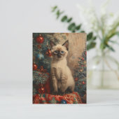 シャメスキットンクリスマスヴィンテージ猫 ポストカード (スタンド正面)