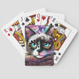 シャメスキティキャットクロッカスフローラパープルティール（緑がかった色）ホワイト トランプ