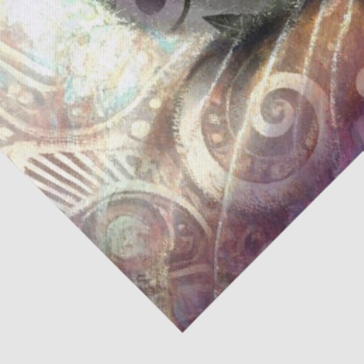 シャメスキティキャットクロッカスフローラパープルティール(緑がかった色)ホワイト 薄葉紙 (詳細)