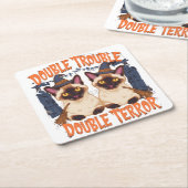 シャメスキャットインハロウィーンマンション スクエアペーパーコースター (アングル)