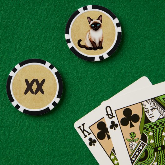 シャメスキャットオンオールド紙 ポーカーチップ (ポーカーテーブル (ダブル))